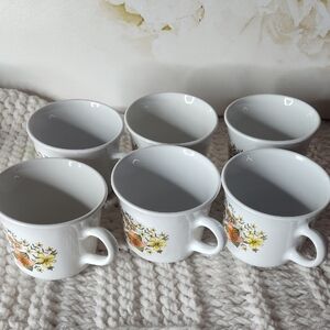Lot Of 6 Vintage Corelle Corning Indian Summer Coffee Mug Cup Floral